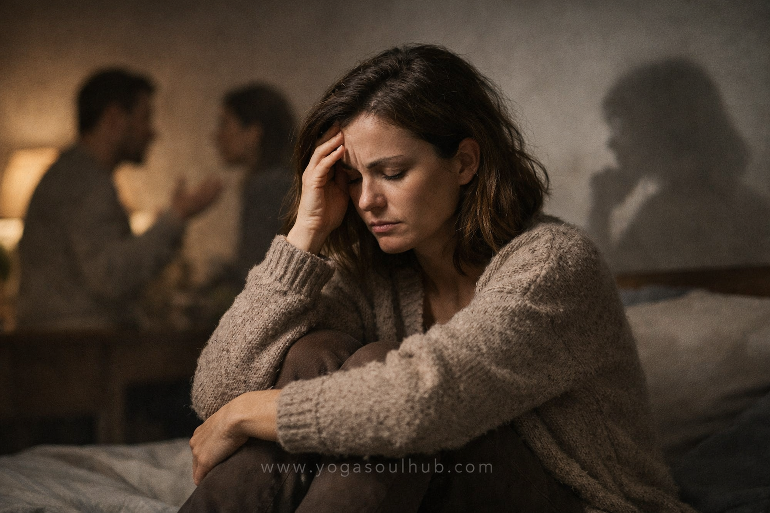 Why You Mentally Rehearse Conversations That Never Happen— A Deeper Look at What’s Really Going On Woman sitting alone, mentally rehearsing conversations in her head after an emotional situation